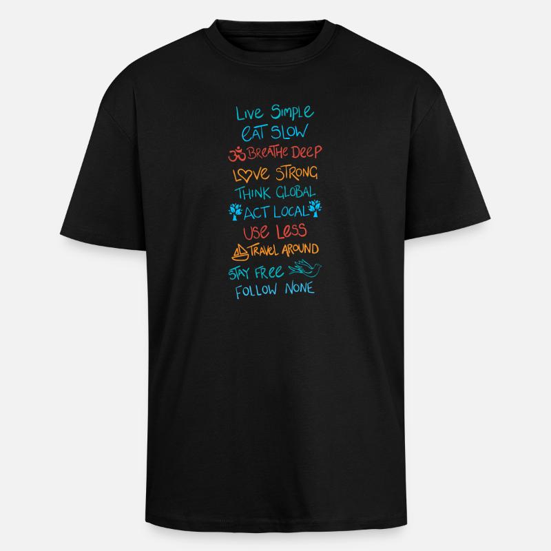 Lebe einfach 2 - Oversized Heavyweight Unisex T-Shirt - Schwarz