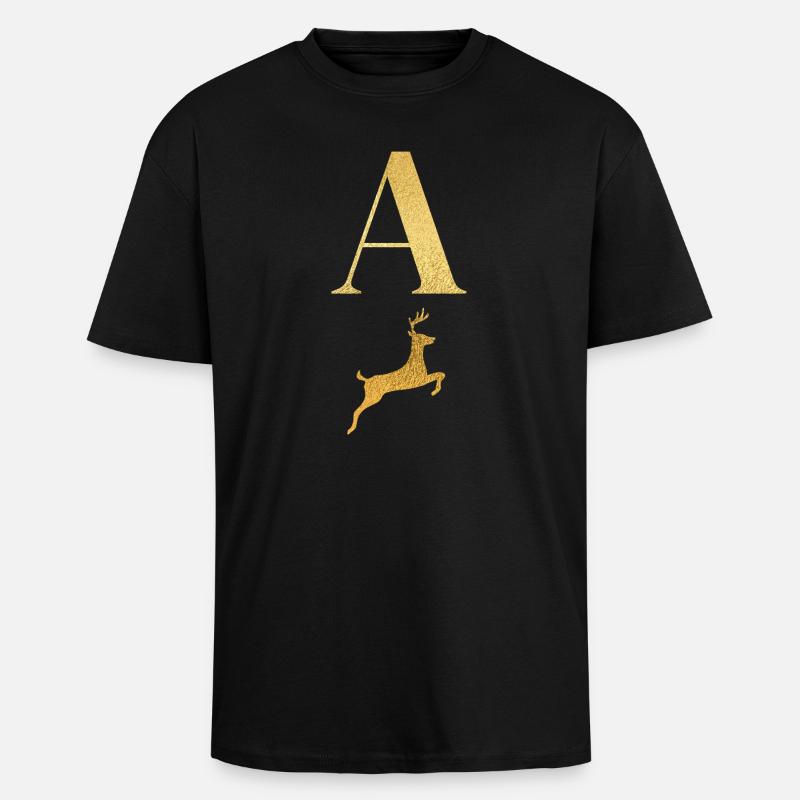 Brief an einen goldenen Hirsch - Geschenkidee - Oversized Heavyweight Unisex T-Shirt - Schwarz