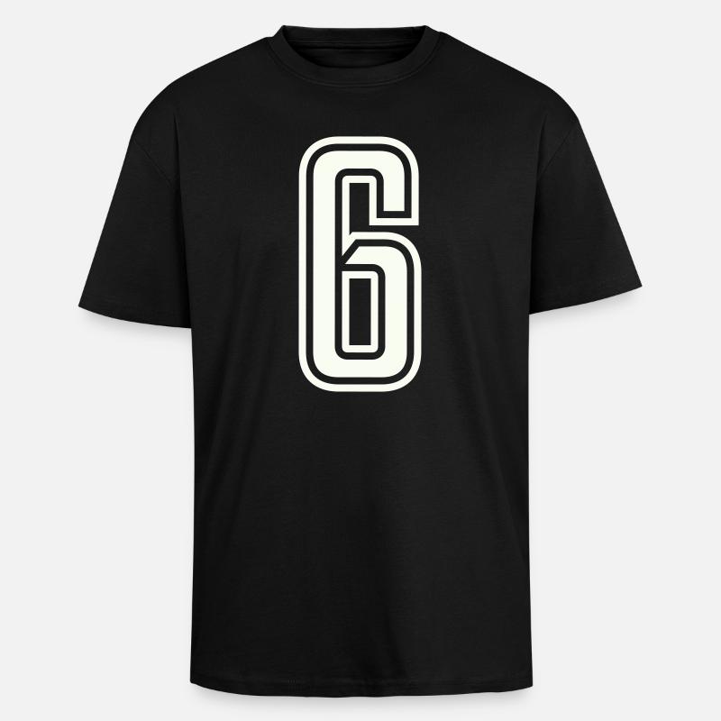 6 - Oversized Heavyweight Unisex T-Shirt - Schwarz