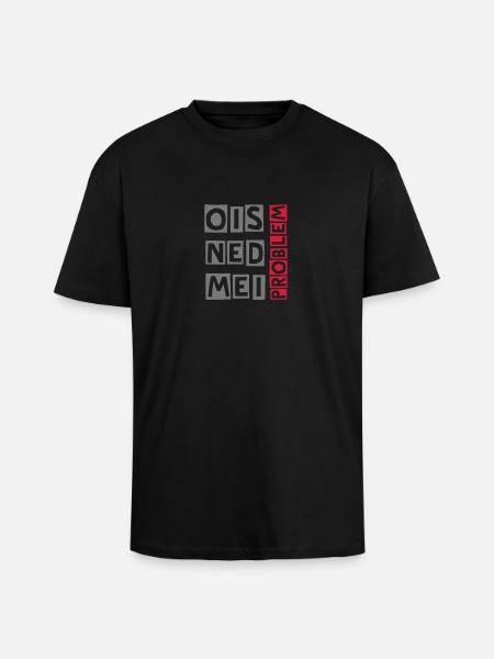 ois ned mei problem - Oversized Heavyweight Unisex T-Shirt - Schwarz