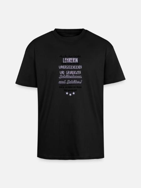 Beste Lehrerin Shirt - Oversized Heavyweight Unisex T-Shirt - Schwarz