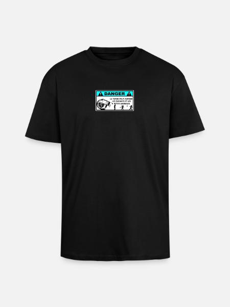 Turbo peut aspirer enfants et animaux - T-shirt unisexe oversize épais - noir