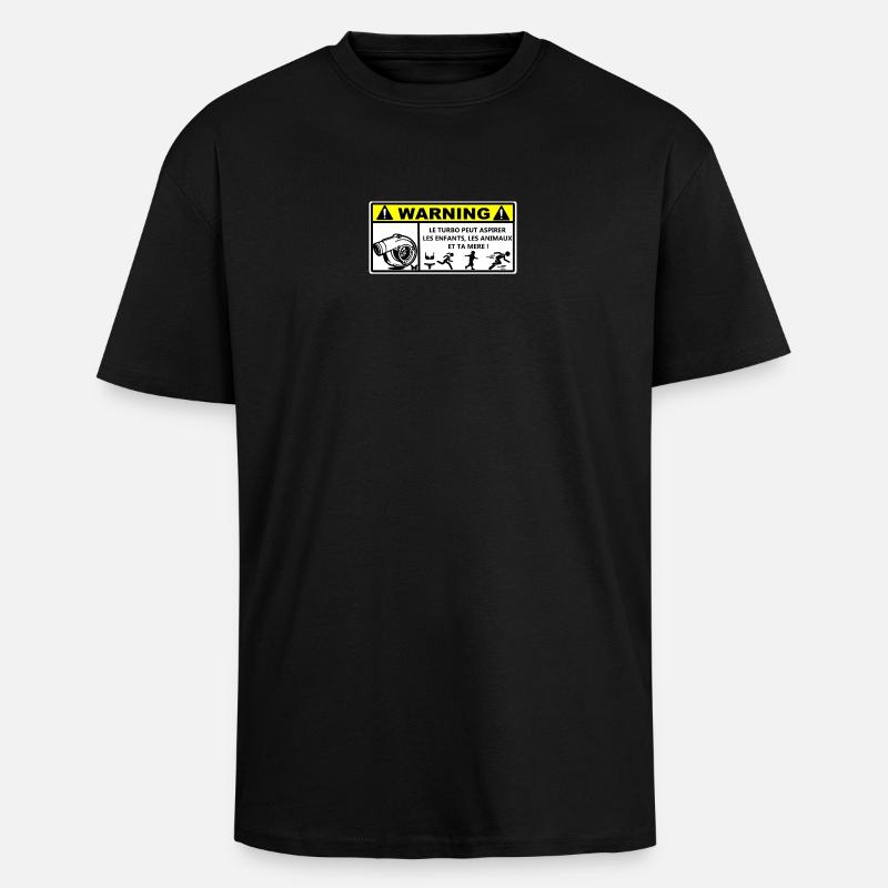 Warnung - Oversized Heavyweight Unisex T-Shirt - Schwarz