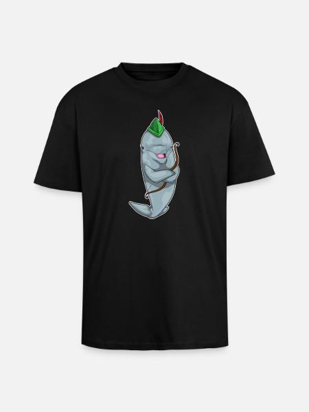 Arc de dauphin - T-shirt unisexe oversize épais - noir