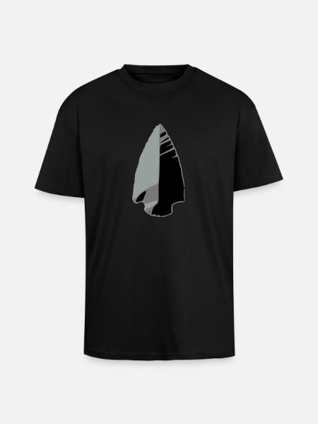 flint arrowhead indian - Unisex Oversized Heavyweight T-shirt - black