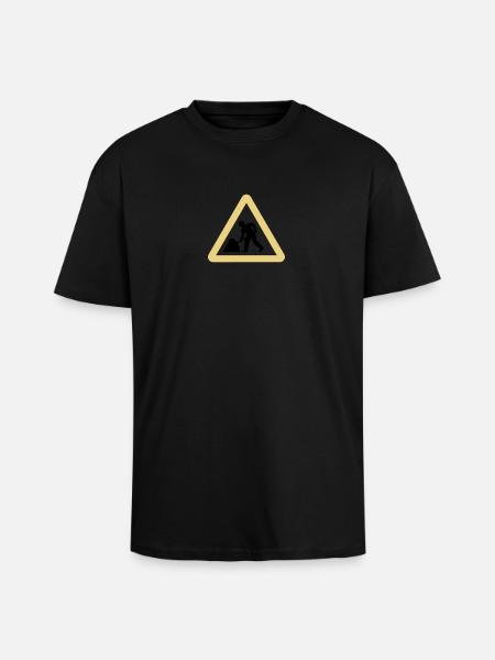 worker,Attention - Unisex Oversized Heavyweight T-shirt - black
