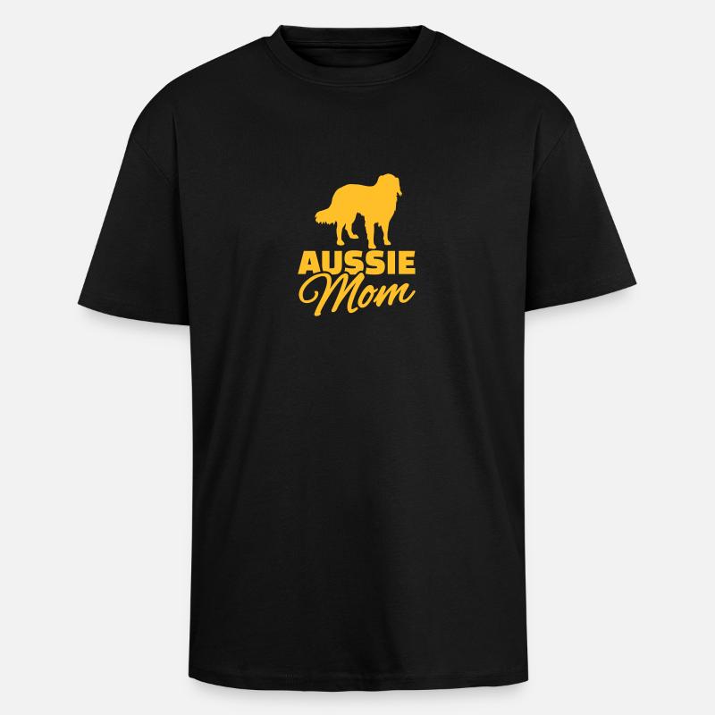 Aussie Mom - Unisex Oversized Heavyweight T-shirt - black