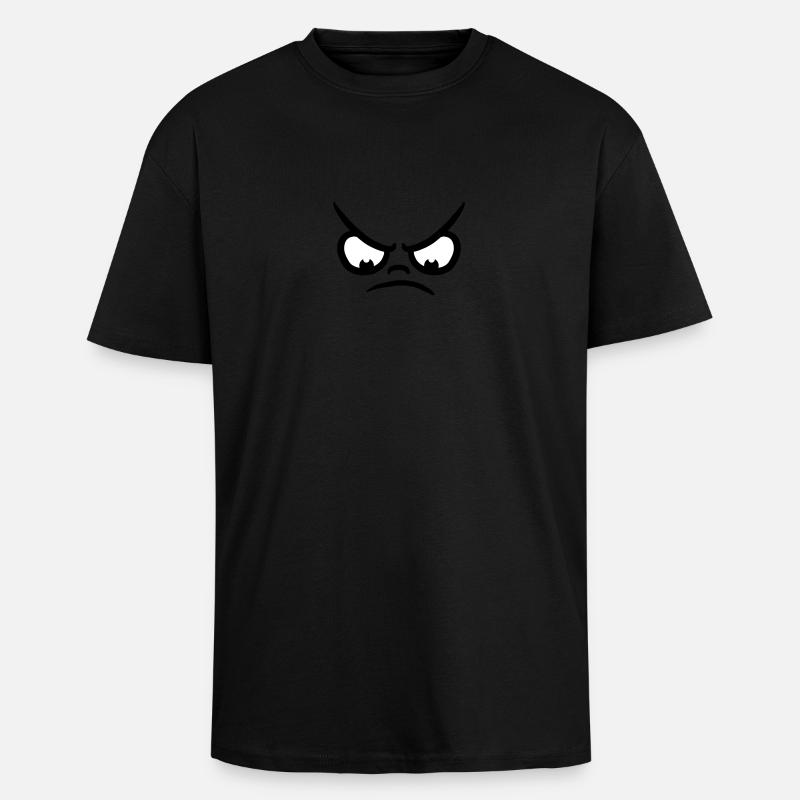Angry Comic Face - Unisex Oversized Heavyweight T-shirt - black