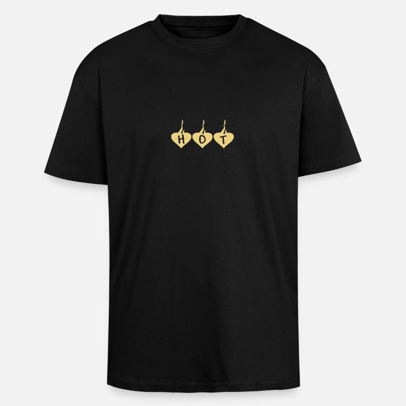 Heiß - Oversized Heavyweight Unisex T-Shirt - Schwarz
