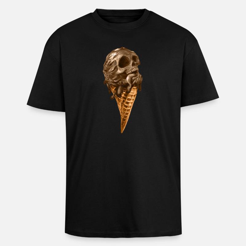 Softeis mit ätherischem Totenkopf - Oversized Heavyweight Unisex T-Shirt - Schwarz