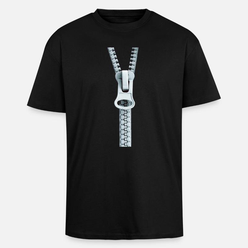 OPEN? - Oversized Heavyweight Unisex T-Shirt - Schwarz