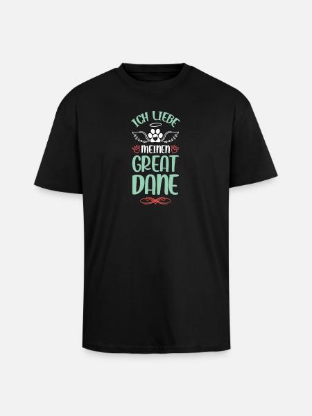 I love my Great Dane - Unisex Oversized Heavyweight T-shirt - black