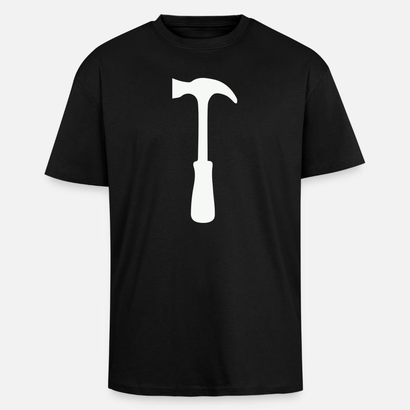 Hammer Silhouette - Oversized Heavyweight Unisex T-Shirt - Schwarz