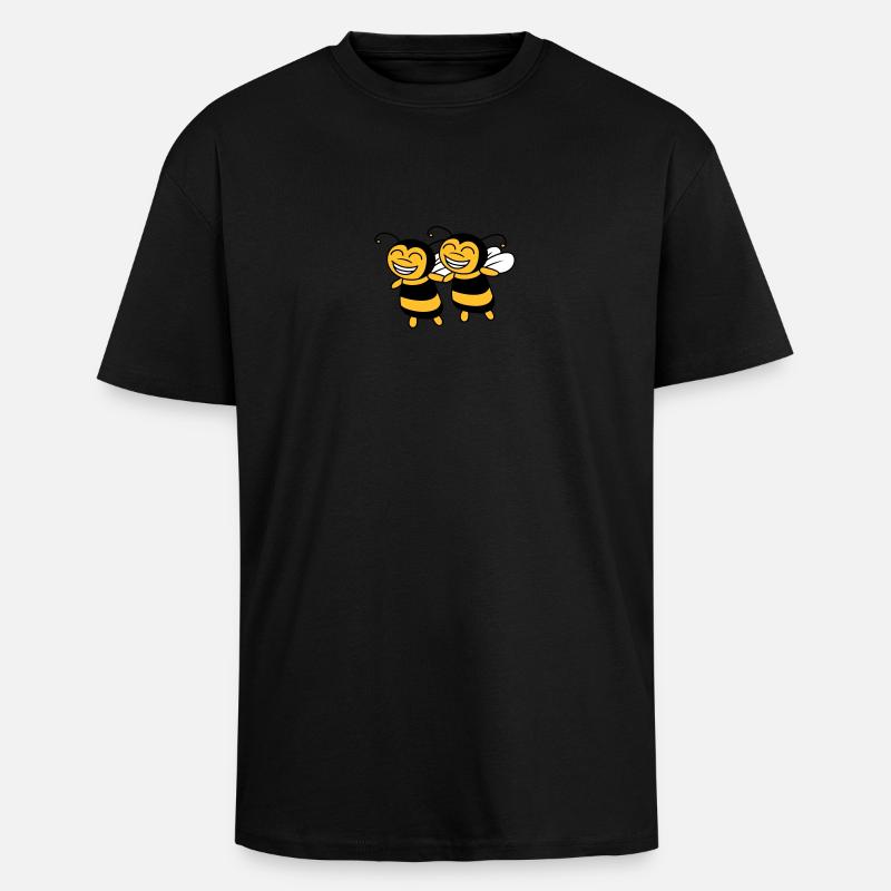 2 small bees's friends - Unisex Oversized Heavyweight T-shirt - black