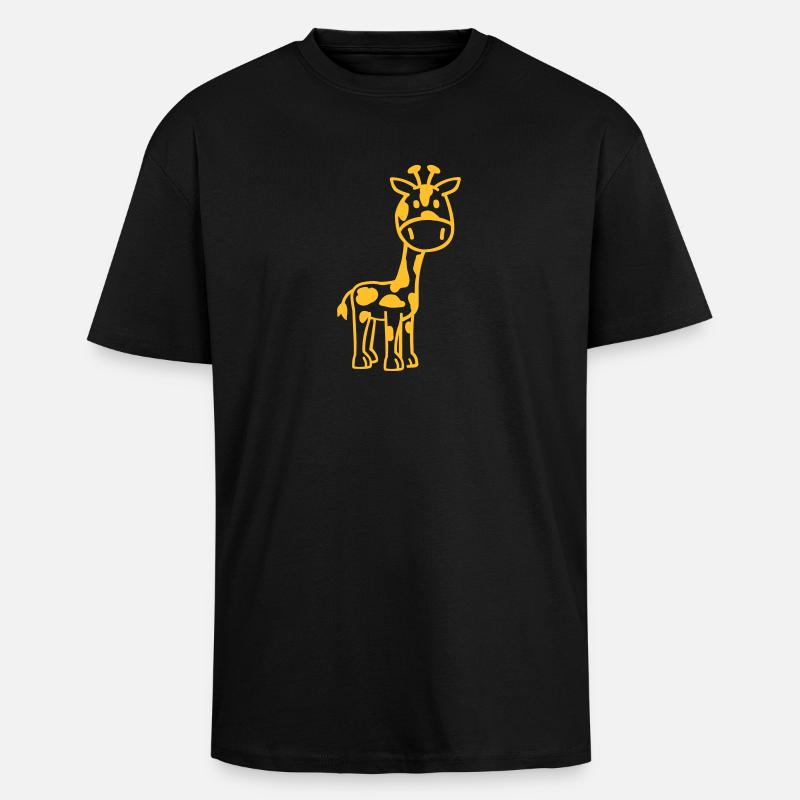 Giraffe - Oversized Heavyweight Unisex T-Shirt - Schwarz