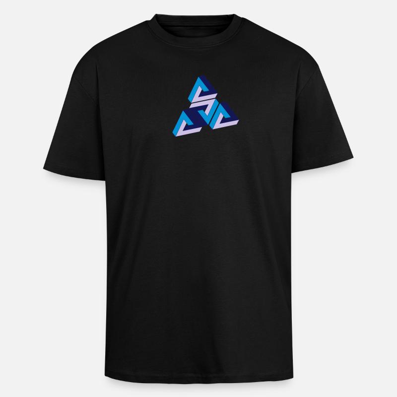 Penrose Triangle - Oversized Heavyweight Unisex T-Shirt - Schwarz