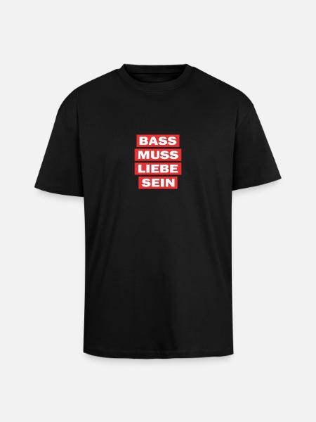 Bas skal være kærlighed - techno electro music - Unisex oversized heavyweight t-shirt - sort