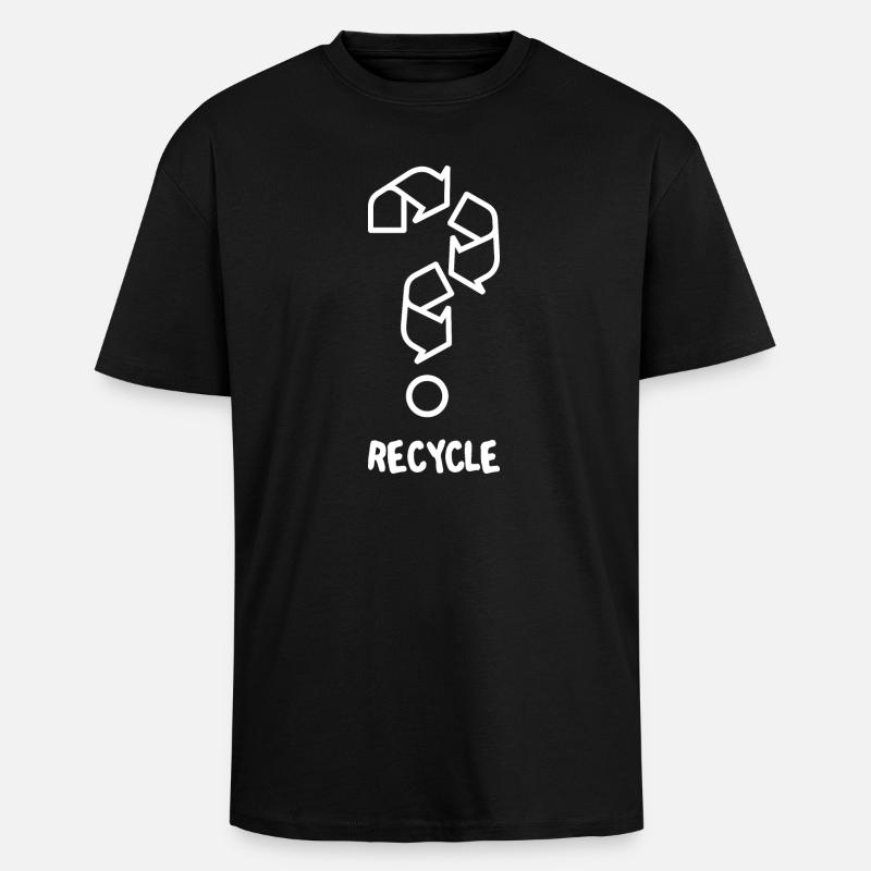 Recyceln (dunkel) - Oversized Heavyweight Unisex T-Shirt - Schwarz