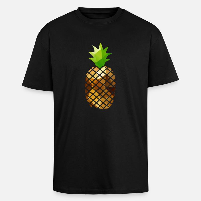 Pineapple (Low Poly) - T-shirt unisexe oversize épais - noir
