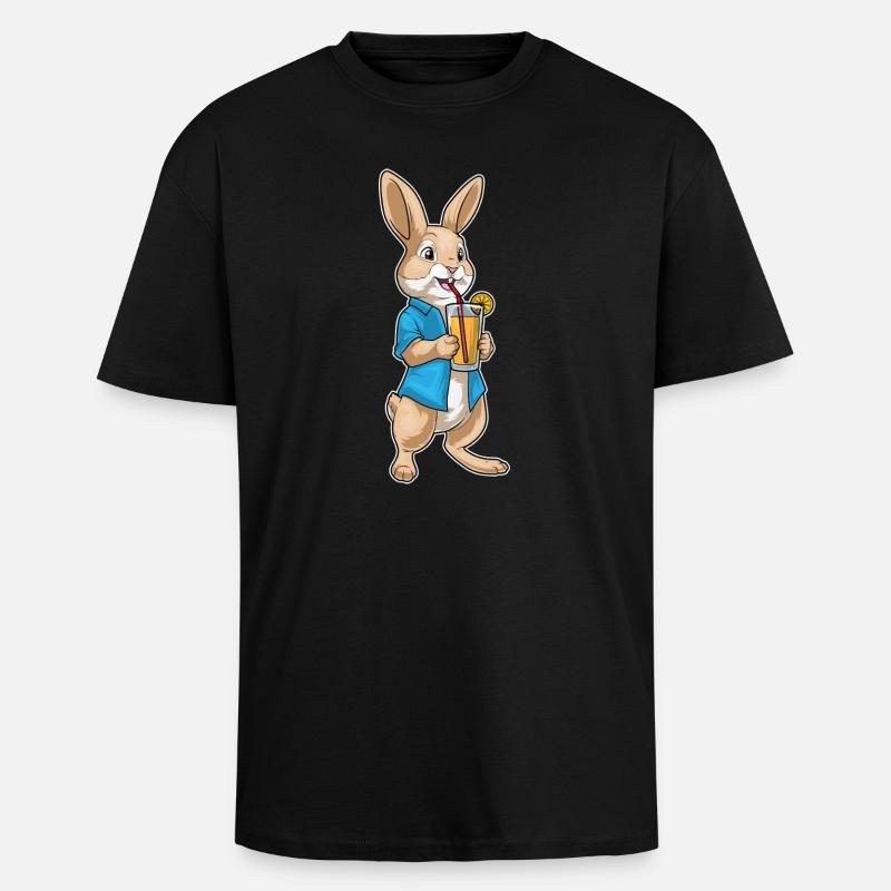 Hase Saft - Oversized Heavyweight Unisex T-Shirt - Schwarz