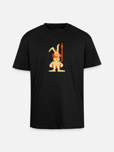 Diver bunny (3c) - Unisex Oversized Heavyweight T-shirt - black