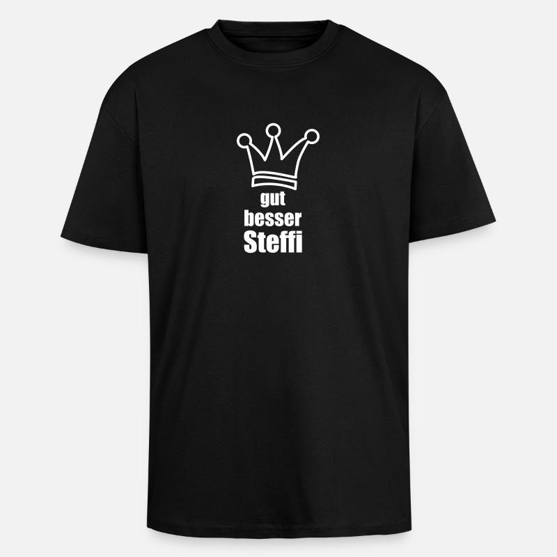 Steffi - Oversized Heavyweight Unisex T-Shirt - Schwarz