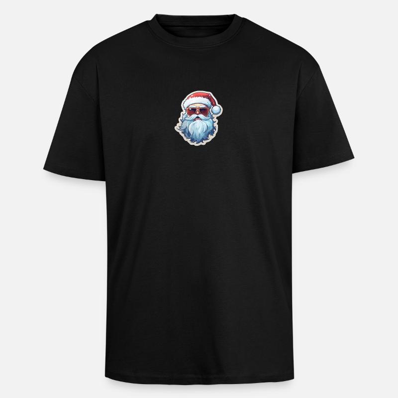 Weihnachtsmann - Illustration - Oversized Heavyweight Unisex T-Shirt - Schwarz