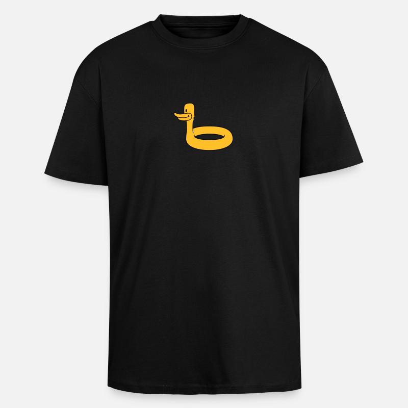 Duck Swimming Ring - Oversized Heavyweight Unisex T-Shirt - Schwarz