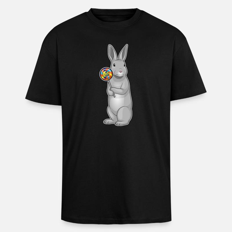 Sucette de lapin - T-shirt unisexe oversize épais - noir