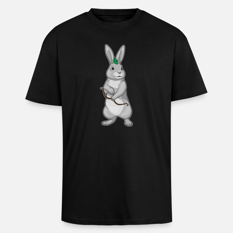 Bunny Archer Bow - Unisex Oversized Heavyweight T-shirt - black
