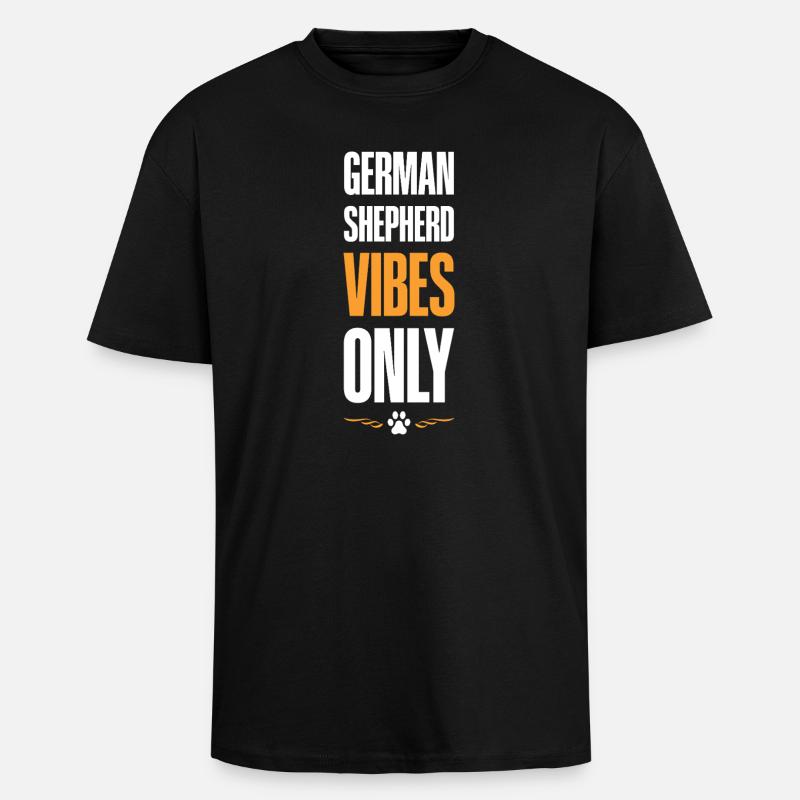 Deutscher Schäferhund Vibes - Oversized Heavyweight Unisex T-Shirt - Schwarz