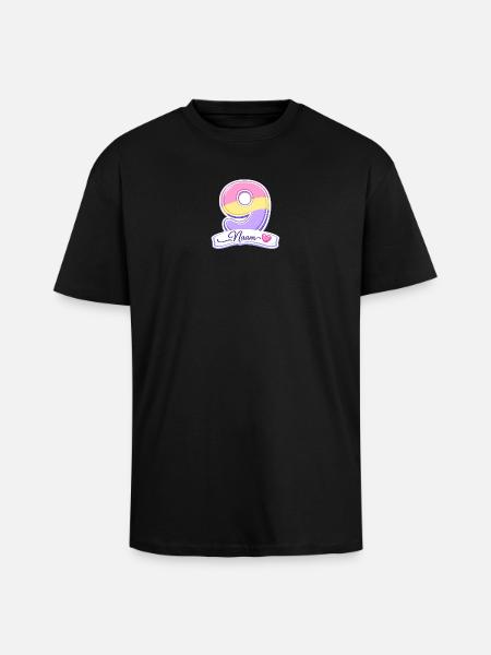 Birthday 9 Pastel customizable - Unisex Oversized Heavyweight T-shirt - black