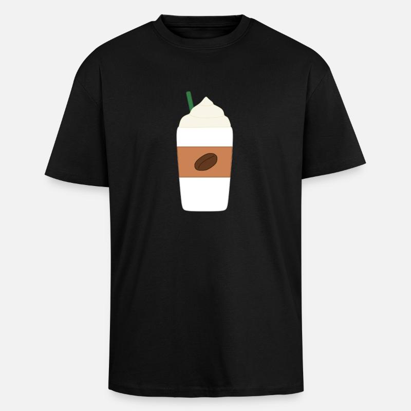 Kaffee Latte - Oversized Heavyweight Unisex T-Shirt - Schwarz