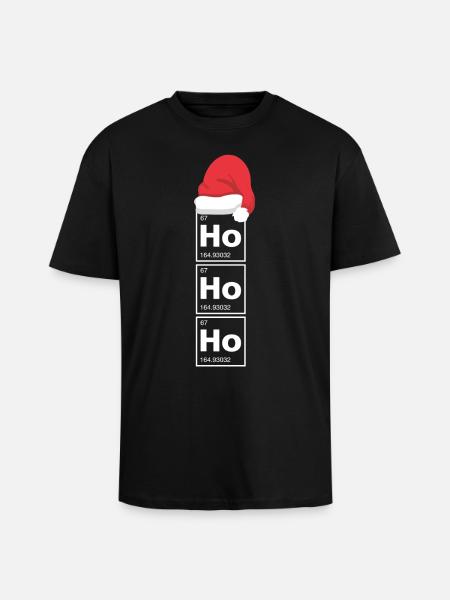 Ho Ho Ho - Oversized Heavyweight Unisex T-Shirt - Schwarz
