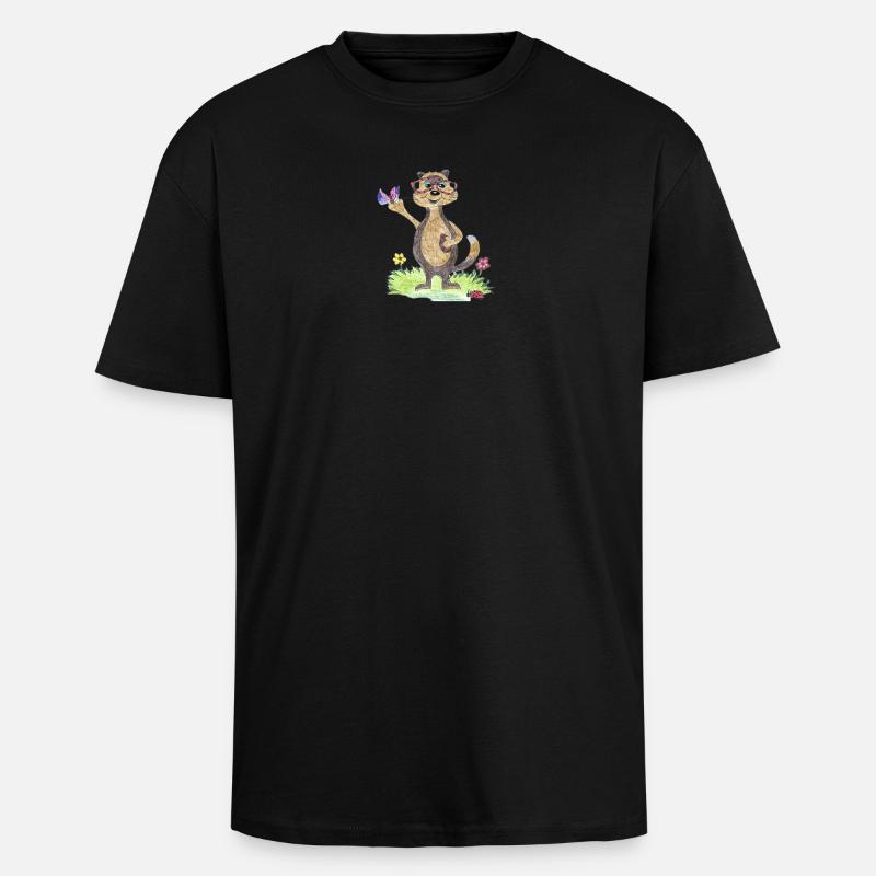 Otter Max - T-shirt unisexe oversize épais - noir