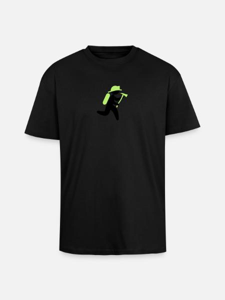 A fireman with an ax - Unisex Oversized Heavyweight T-shirt - black