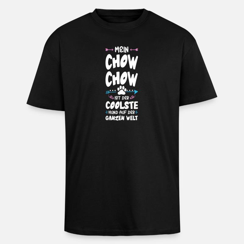 chow chow hund spruch - Oversized Heavyweight Unisex T-Shirt - Schwarz