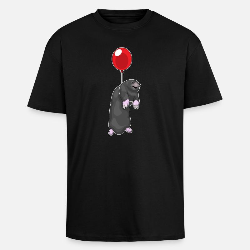 Maulwurf Luftballon - Oversized Heavyweight Unisex T-Shirt - Schwarz