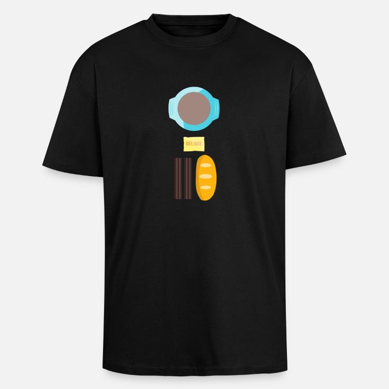 Breakfast in Taizé - Oversized Heavyweight Unisex T-Shirt - Schwarz