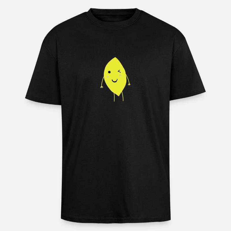 Winking Lemon - T-shirt unisexe oversize épais - noir