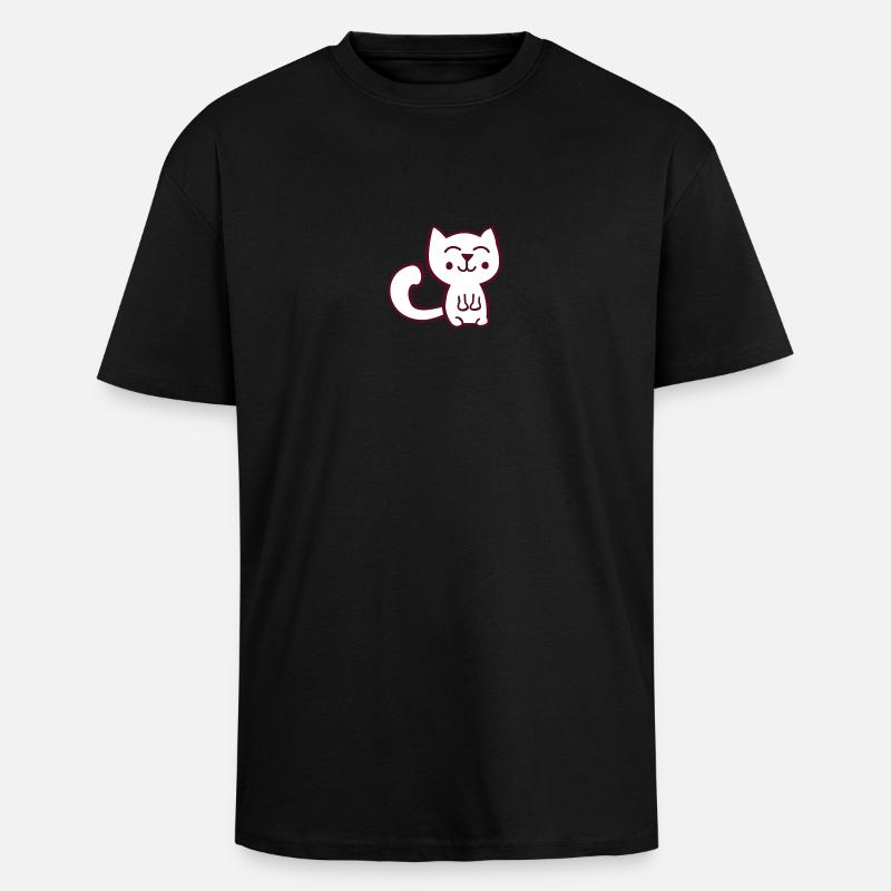 little kitty - Oversized Heavyweight Unisex T-Shirt - Schwarz