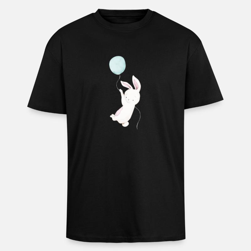 Hase - Oversized Heavyweight Unisex T-Shirt - Schwarz