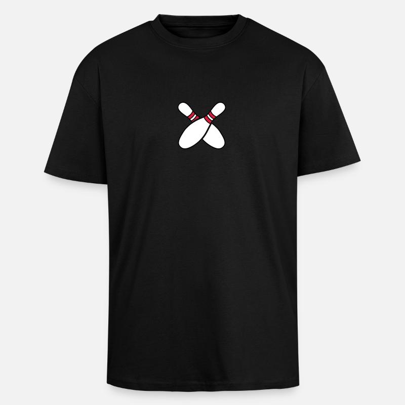 2 Bowling Pins - Oversized Heavyweight Unisex T-Shirt - Schwarz