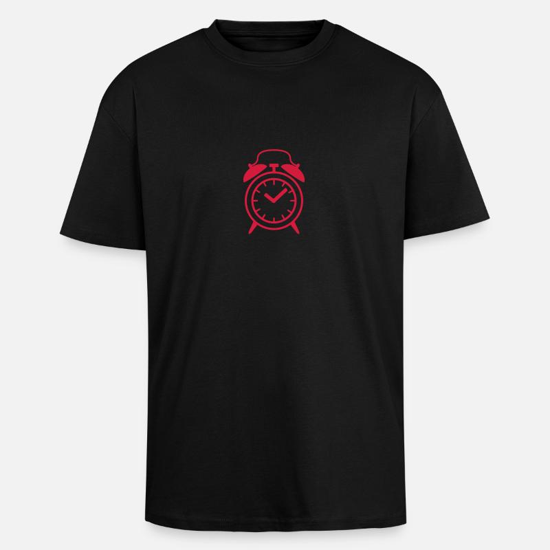 Wecker - Oversized Heavyweight Unisex T-Shirt - Schwarz