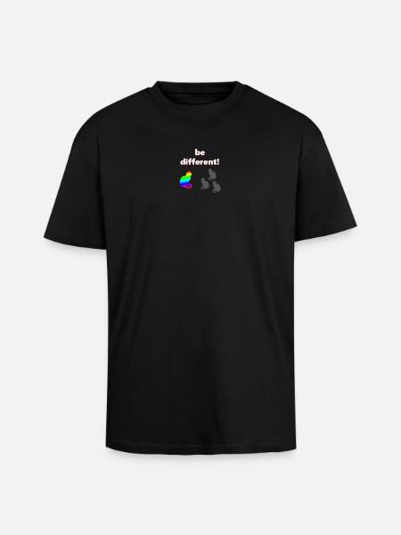 Be different, katzen Design, kluge Sprüche - Oversized Heavyweight Unisex T-Shirt - Schwarz
