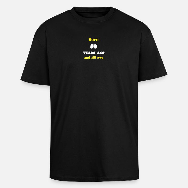 die lustigsten geschenke, born 50 - Oversized Heavyweight Unisex T-Shirt - Schwarz