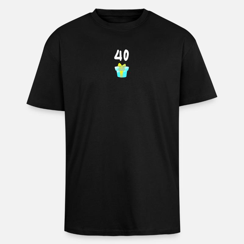 geschenk, 40 geschenkbox - Oversized Heavyweight Unisex T-Shirt - Schwarz