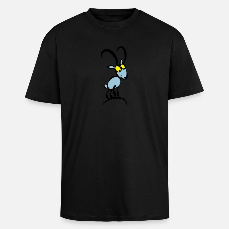 Steinbocky - Oversized Heavyweight Unisex T-Shirt - Schwarz