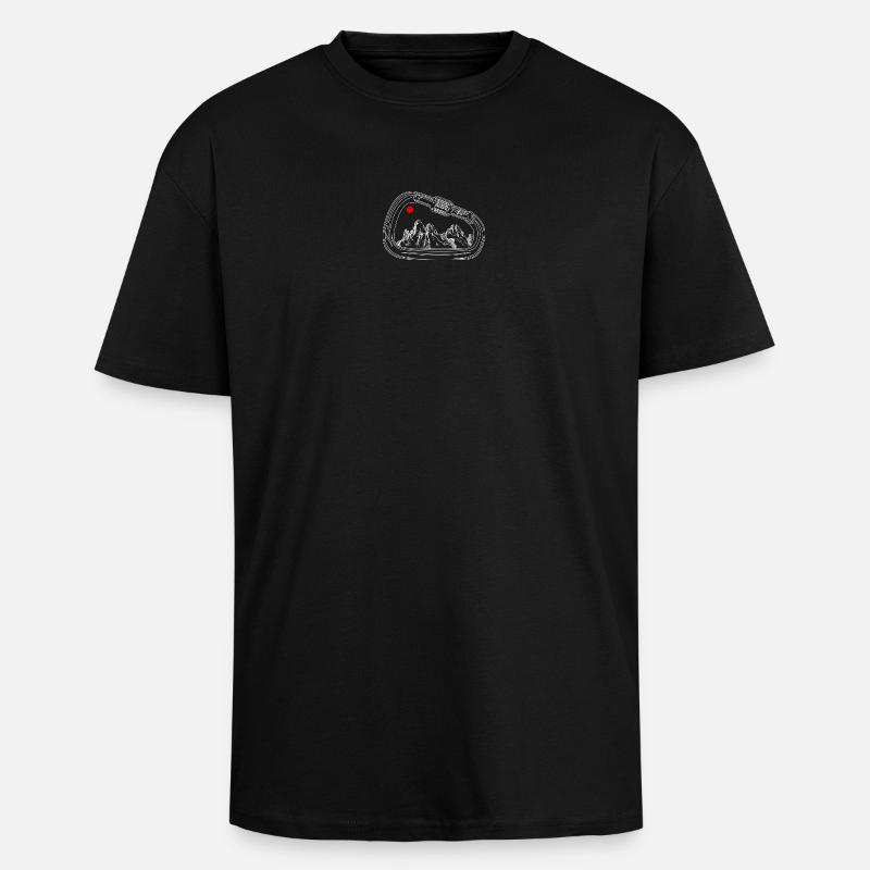 Mountain Vista in Gear Ring - Unisex Oversized Heavyweight T-shirt - black