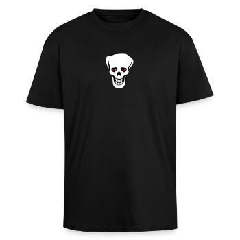 Crâne fraîche - T-shirt unisexe oversize épais - noir - Devant - Alina (178cm) & Michal (187cm)